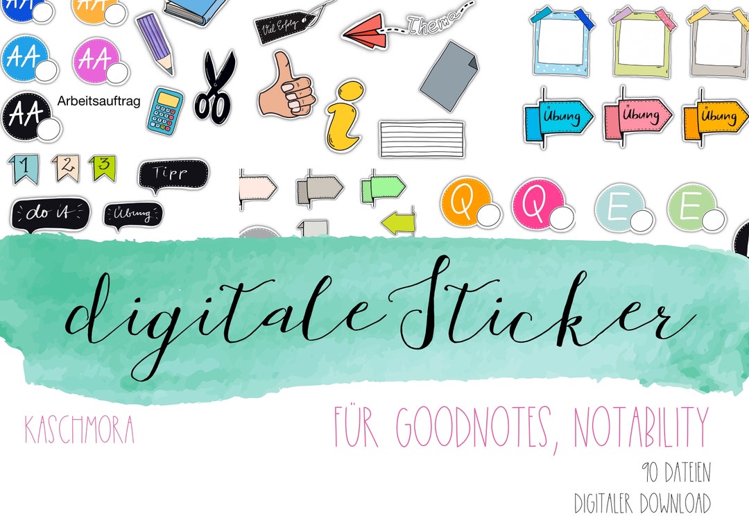 Cliparts Schule, Arbeitsblätter erstellen, digital stickers, Goodnotes