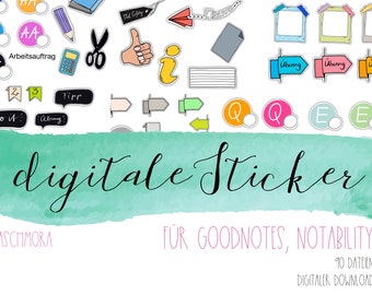 Clipartschool, werkbladen maken, digitale stickers, Goodnotes, direct downloaden, schetsnotities, dagboek