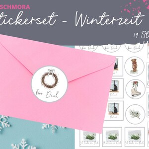 19x Sticker Winter, Aufkleber cozy winter, Sticker, Etiketten, Weihnachten