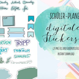 digital planner stickers, digital school planner sticker set, student planner sticker, homeschooling organizer, goodnotes, png cropped file