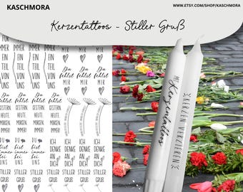 candle tattoo, candle sticker, water slide film, mourning, mourning candle, silent greeting