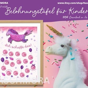 Belohnungstafel für Kinder, Belohnungssystem, Einhorn, Belohnungskarte, Motivation, Töpfchentraining