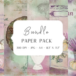 Background paper, bundle, digital download, jpeg, A4, vintage, shabby, autumn, fall, pumkin, thanksgiving, scrapbook, junk, journal