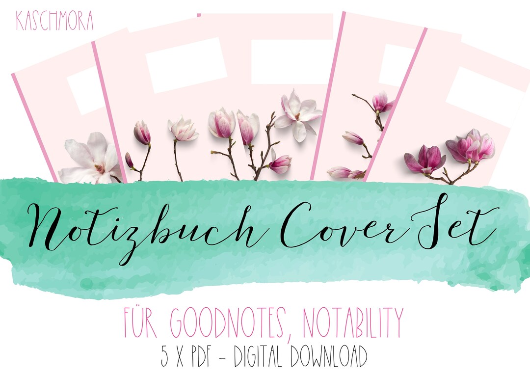 Digital Notebook Cover Magnolia, Floral, Spring, Digital Notebook Cover ...