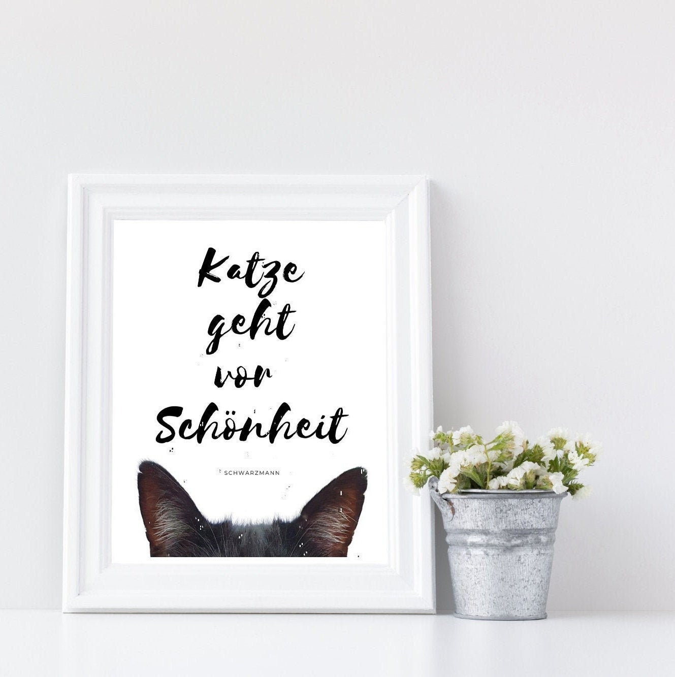 Deko Zitat Poster black cat Wallart Catlover Katze A4 Sprichwörter digitaler Download printable Spruch wallart