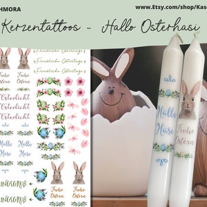 Kerzentattoo, Kerzensticker, Wasserschiebefolie, Dekoration, Ostern, Geschenk, A4