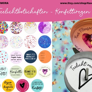 Tealight messages, tealight with saying, gift, little something, confetti