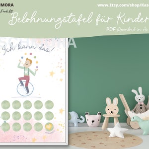Belohnungstafel für Kinder, Belohnungssystem, Zirkus, Belohnungskarte, Motivation, Töpfchentraining