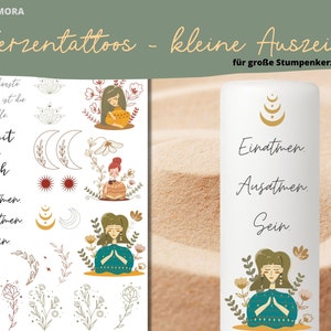 Candle tattoo time-out, candle sticker, water slide foil, pillar candle, gift, boho