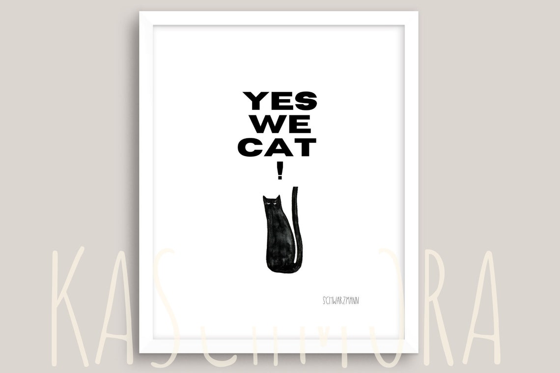 Katze Black Cat Spruch Sprichwörter Zitat Deko Digitaler Etsy