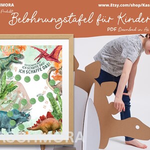 Belohnungstafel für Kinder, Belohnungssystem, Dinosaurier, Belohnungskarte, Motivation, Töpfchentraining