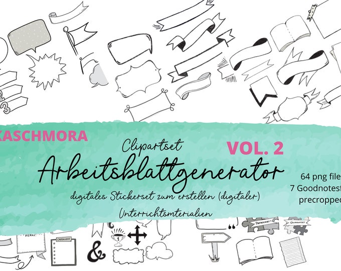 Digital planner stickers, digital school clipart set, Lehrer sticker