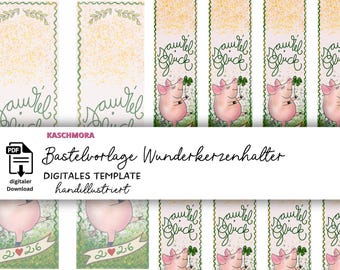 Craft template, New Year's greeting, gift card, 2026, New Year's Eve, DIY gift idea, sparkler holder