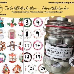 Tealight Messages Advent Calendar, Tealight with Saying, Gift, Christmas