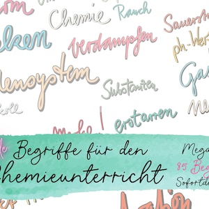 Chemistry basics, science, sience words chemical, digital school clipart, teacher sticker, chemistry class, goodnotes