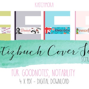 digital notebook cover school, languages, digital notebook cover template, digital school cover Goodnotes Notability, A4, pdf