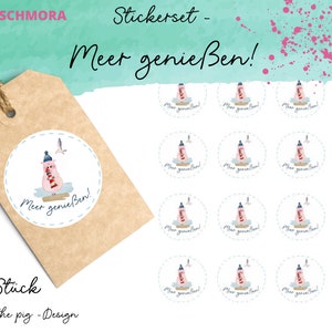 20x Sticker Spruch, Aufkleber Schwein, Sticker, Etiketten, Meer genießen