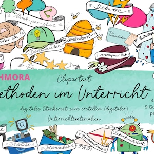Methods Cliparts School, lesson preparation, digital stickers didactics, create worksheets, lesson clipart, Goodnotes
