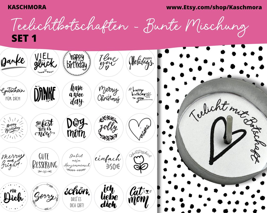 Teelichtbotschaften, Teelicht mit Spruch, Geschenk, Kleinigkeit, Danke