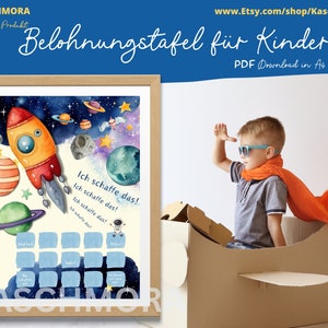 Belohnungstafel für Kinder, Belohnungssystem, Universum, Belohnungskarte, Motivation, Töpfchentraining