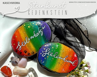 Memorial stone, comfort stone, remembrance, mourning, death of cat, death of dog, rainbow bridge, personalizable, soul cat, soul dog