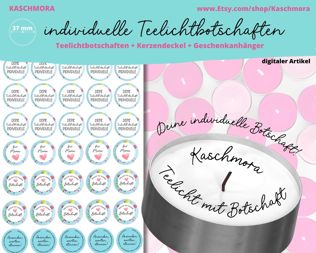 Teelichtbotschaften, Teelicht mit Spruch, individuell, personalisiert