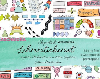 Generador de hojas de trabajo, imágenes prediseñadas escolares, crear hojas de trabajo, pegatinas digitales, Goodnotes, descargar, conjunto de imágenes prediseñadas para profesores