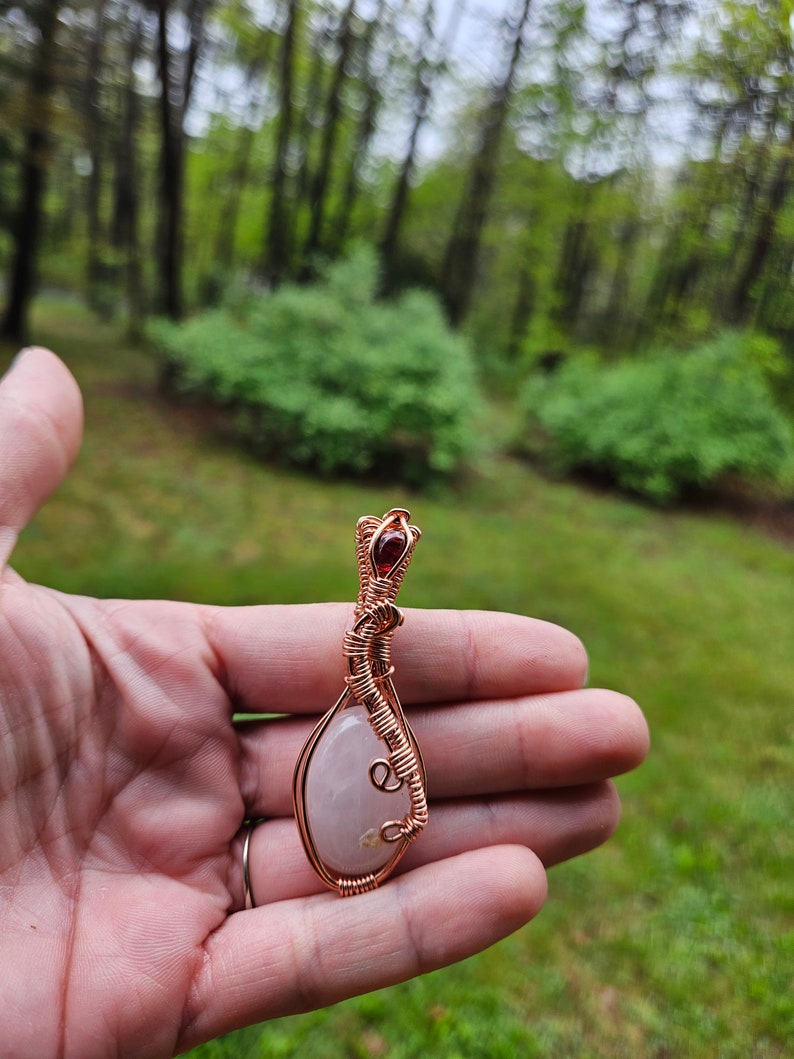 Rose Quartz Pendant With Rose Quartz Jewelry Rose Etsy
