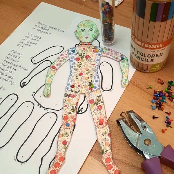 Articulated Paper Dolls Etsy