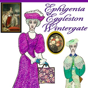 Ephigenia Eggleston Wintergate Paper Doll - een deftige dame met jurk en hoed