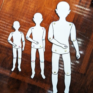 Pieces Paper Doll #3 - Large Size articulated Paper Doll - play, coloring pages, party project, journaling, template