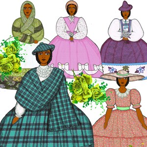 Tea Cozy Party - paper doll, black hair, brown eyes