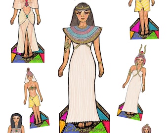 Cleopatra - Muñeca de papel Descarga digital - personaje histórico