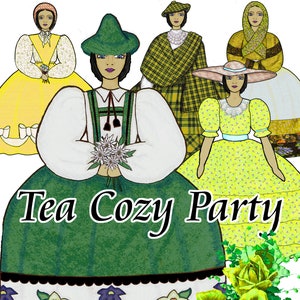 Tea Cozy Party - Sunshine, black hair, blue eyes, Swiss