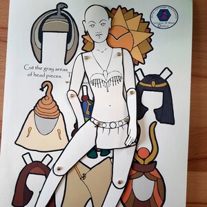 Cleopatra - Articulated Paper Doll to Color - Pieces Paper Dolls - a Jointed Doll - creativity, play, coloring, party project, template