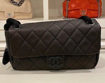 Chanel Boating middelgrote klassieke uitvouwbare flaptas met ritssluiting