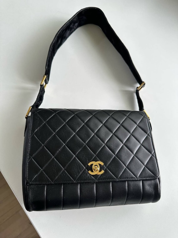 Chanel Rare Vintage 90s Lambskin Classic Flap Bag - Etsy Chanel Rare Vintage 90s Lambskin Classic Flap Bag - Etsy