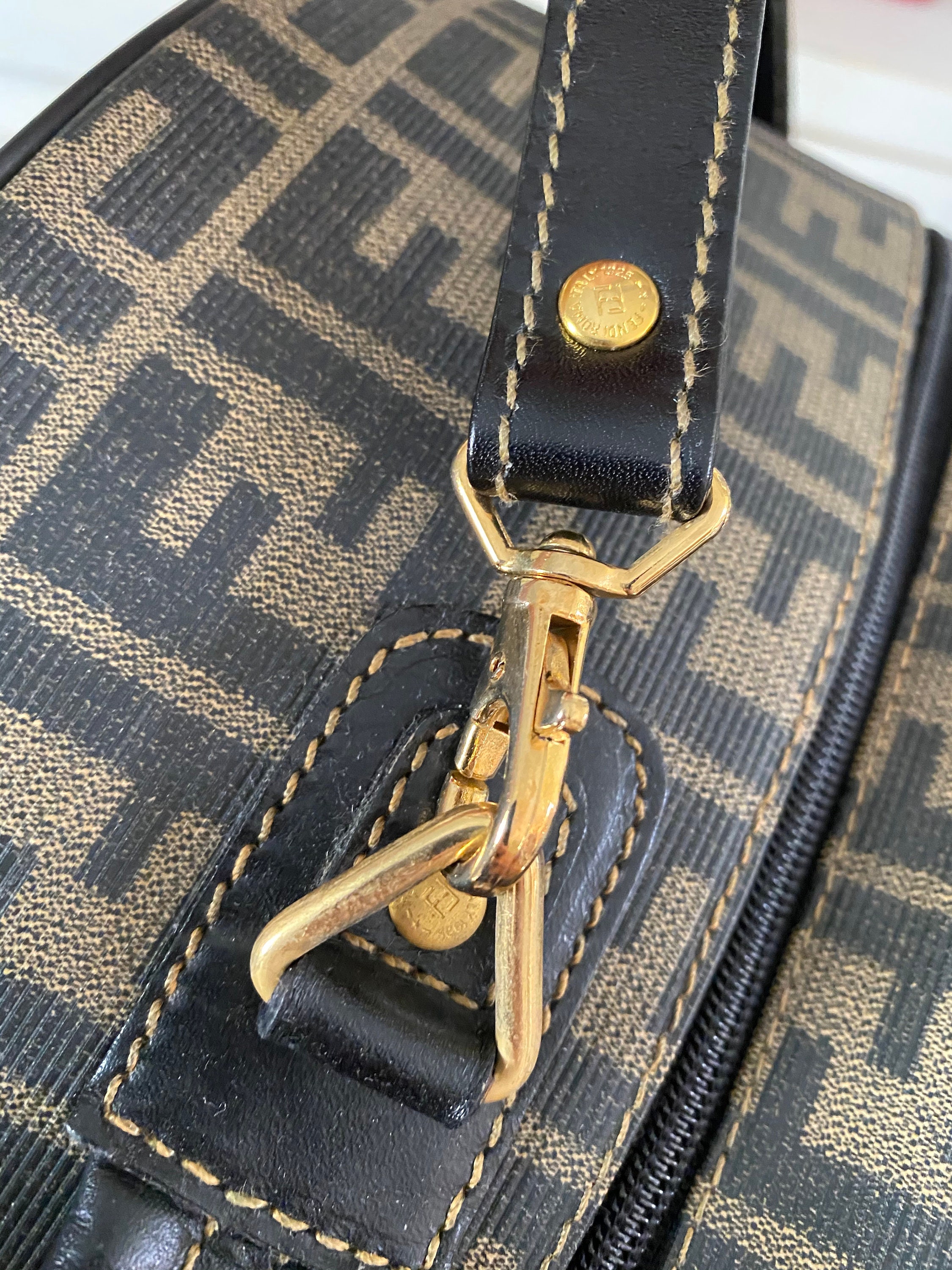 Fendi FF Vintage Round Vanity Case Crossbody Zucca Hat Box Bag - Etsy