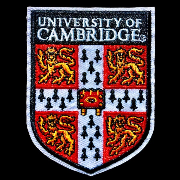 Écusson logo de l'Université de Cambridge – Badge brodé thermocollant/à coudre