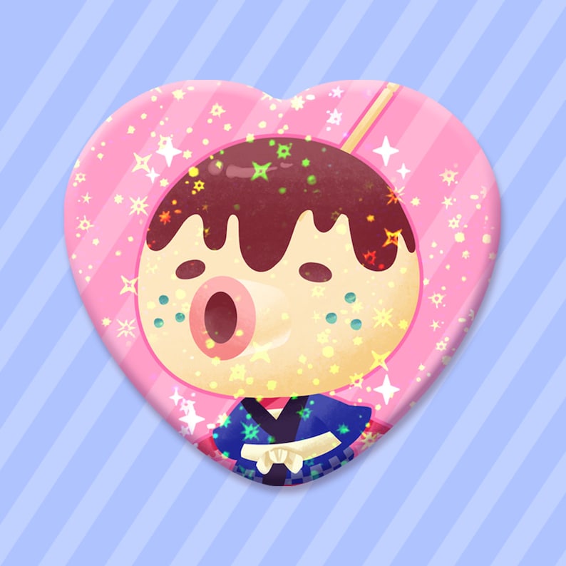Zucker Animal Crossing Cute Metal Sparkly Star Bouton de coeur Etsy