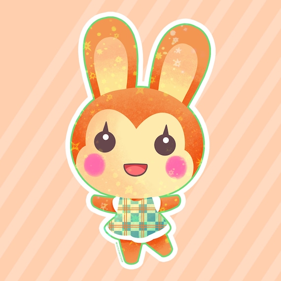 Bunnie Animal Crossing Cute Vinyl Sparkly Star Holographic Etsy