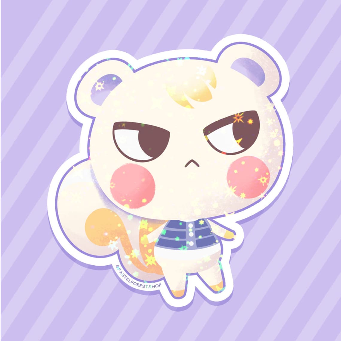Marshal Animal Crossing Cute Vinyl Sparkly Star Holographic Sticker - Etsy