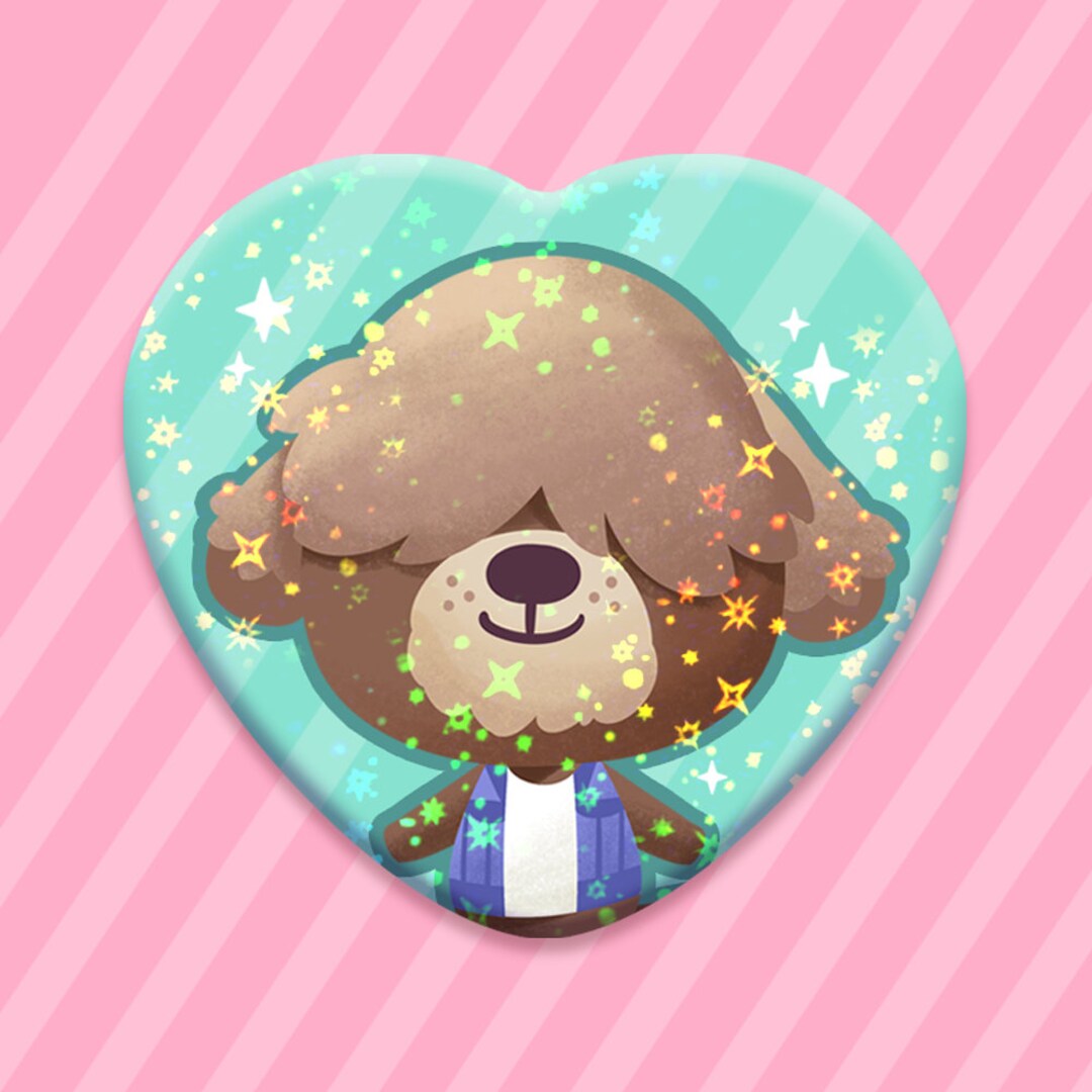 Shep Animal Crossing Cute Metal Sparkly Star Holographic Heart - Etsy Shep Animal Crossing Cute Metal Sparkly Star Holographic Heart - Etsy