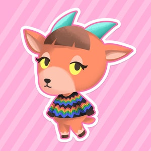 Pashmina Animal Crossing Lindo vinilo estrella brillante pegatina holográfica