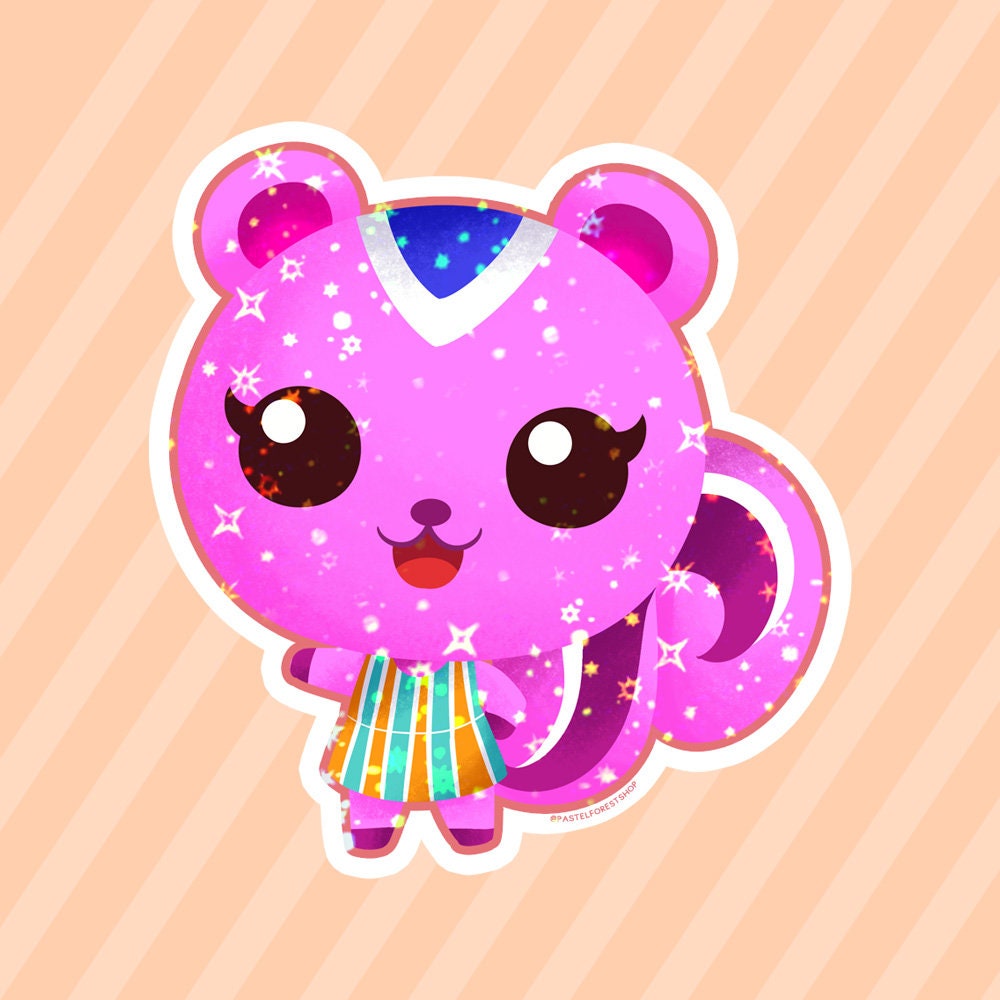Peanut Animal Crossing Cute Vinyl Sparkly Star Holographic - Etsy