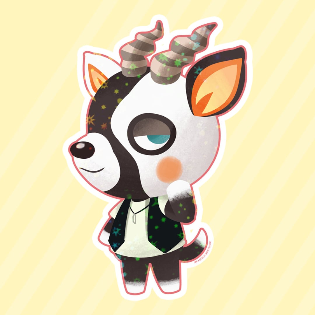 Zell Animal Crossing Cute Vinyl Sparkly Star Holographic Sticker Etsy