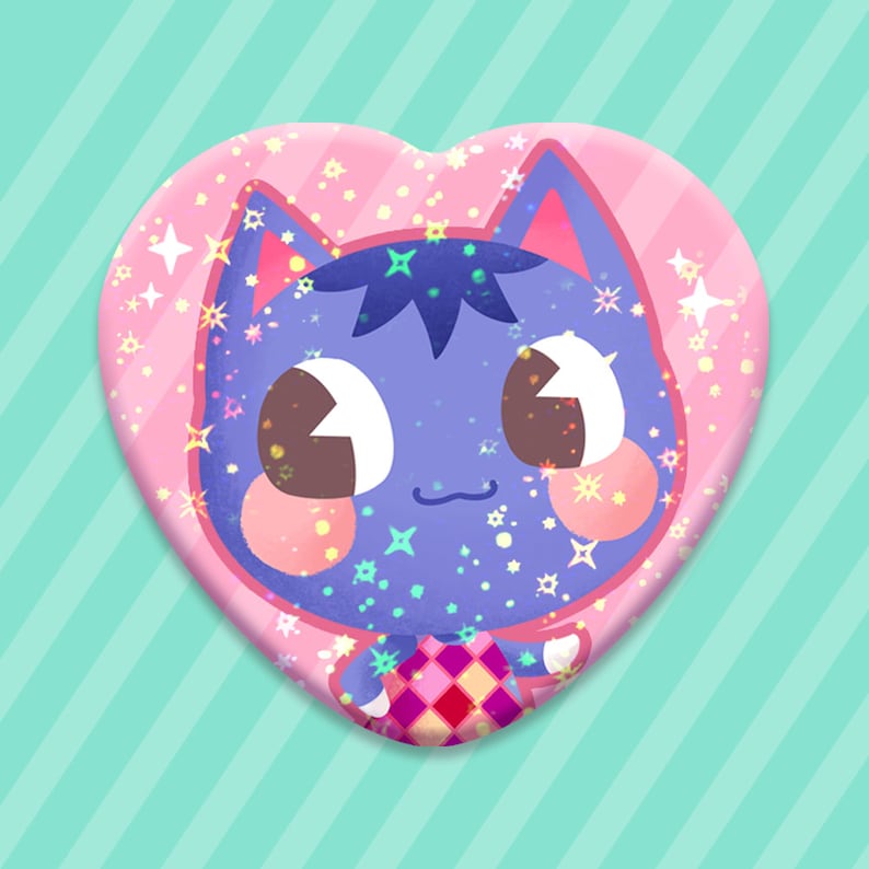 Rosie Animal Crossing Cute Metal Sparkly Star Holographic Etsy