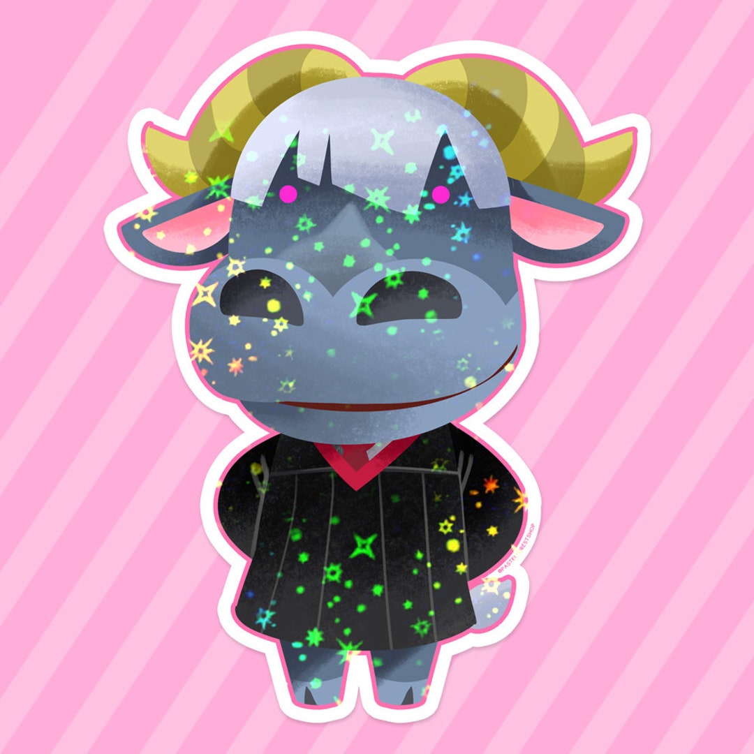 Rodeo Animal Crossing Cute Vinyl Sparkly Star Holographic Sticker Etsy