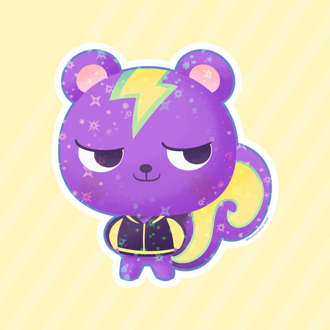 Static Animal Crossing Cute Vinyl Sparkly Star Holographic - Etsy