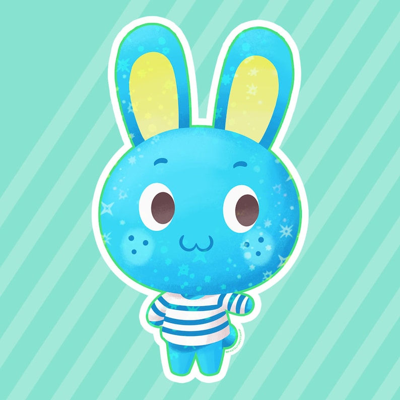 Hopkins Animal Crossing Cute Vinyl Sparkly Star Holographic Sticker - Etsy